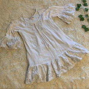 White cold shoulder dress